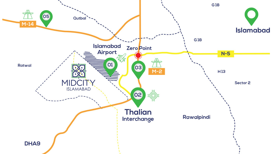 MAP for MIDCITY ISLAMABAD